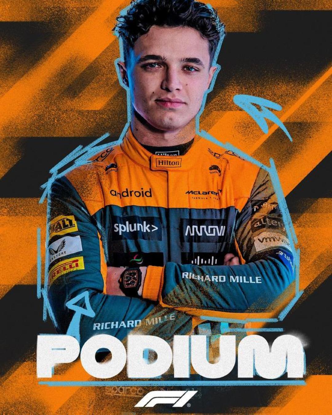 迈凯伦力克梅赛德斯，诺里斯扛起全队